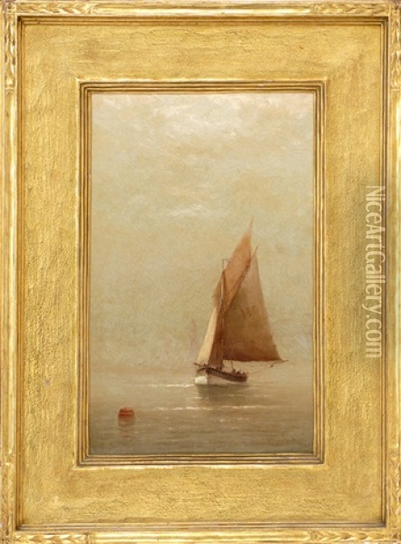 A Ship Sailing Out From The Mist Oil Painting - William Formby Halsall