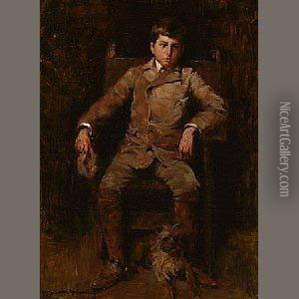 Hal And His Dog Oil Painting - Mary Curtis Richardson