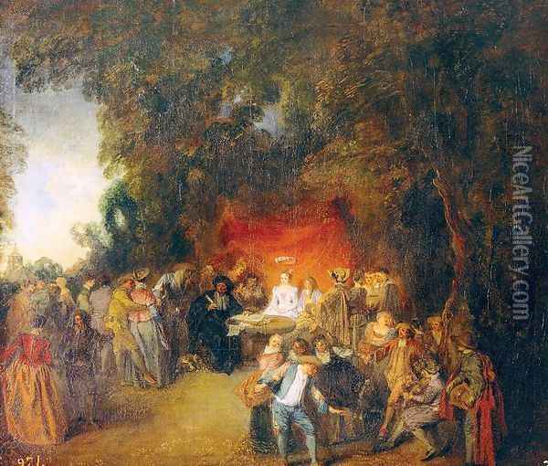 The Marriage Contract 1713 Oil Painting - Jean-Antoine Watteau