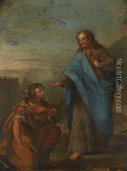 Le Christ Et Le Centurion Romain Oil Painting - Claude Dupouch