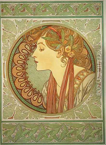 Laurel, 1901 Oil Painting - Alphonse Maria Mucha