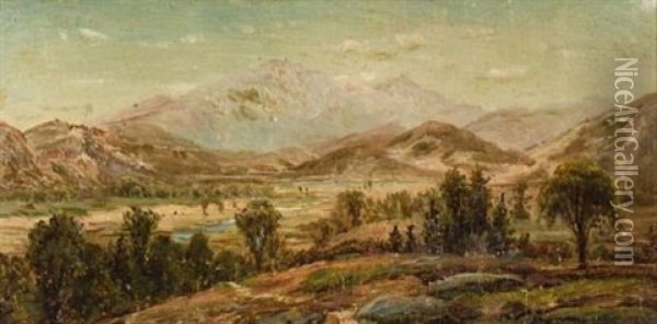 Coastal View (+ Mount Washington, Oil On Board; 2 Works) Oil Painting - Edmund Darch Lewis