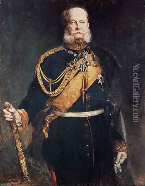 Kaiser Wilhelm I Oil Painting - Gottlieb Biermann
