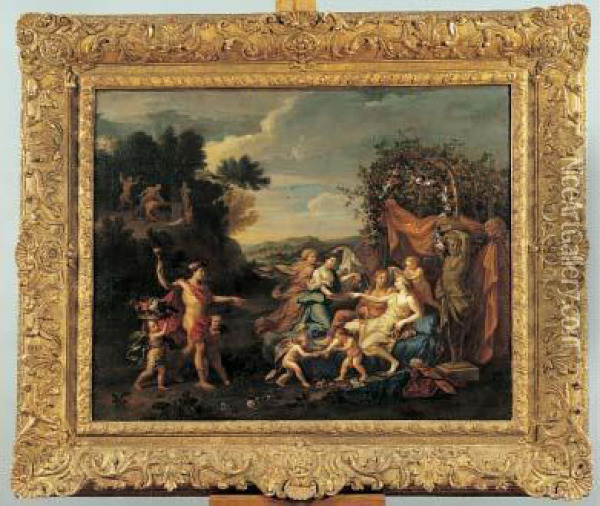 Venus Et Adonis Oil Painting - Jean II Cotelle
