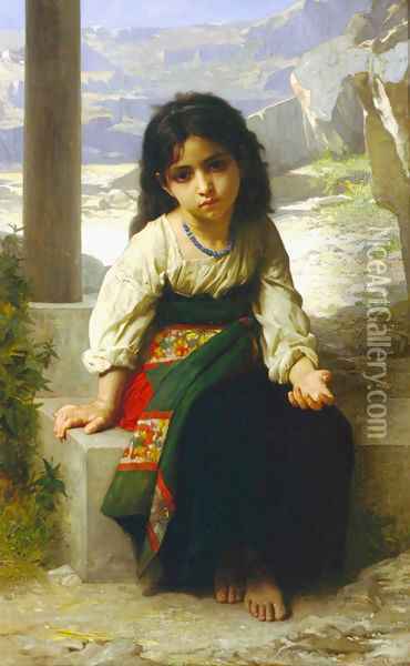 La Petite Mendiante Oil Painting - William-Adolphe Bouguereau