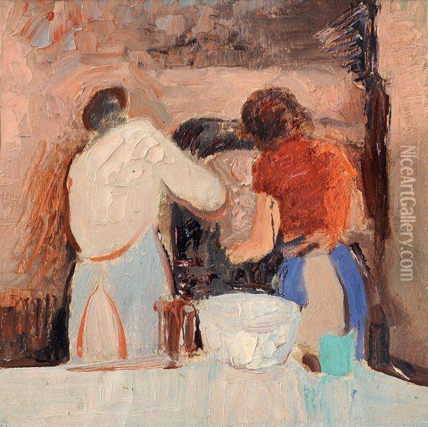 Le Four Oil Painting - David Eugene Girin