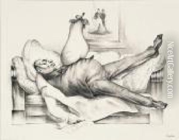 Le Cauchemar ; Masques Oil Painting - Honore Daumier