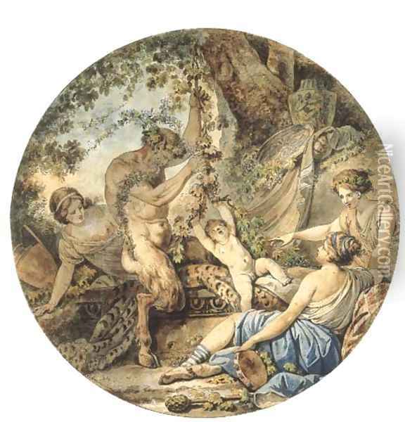 The Education of Bacchus Oil Painting - Jean Jacques Francois Le Barbier