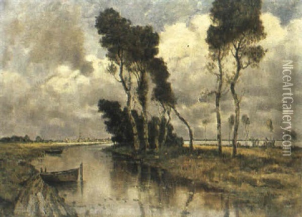 Nordliche Kanallandschaft Oil Painting - Karl Heffner