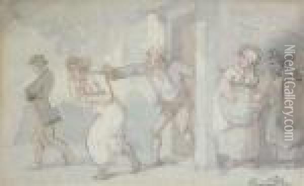 The Angry Father Oil Painting - Thomas Rowlandson