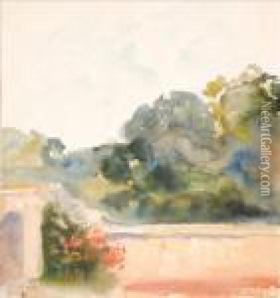 Brabazon Courtyard, Oaklands Oil Painting - Hercules Brabazon Brabazon