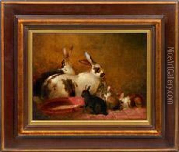 Kaninchenfamilie Imstall Oil Painting - William Watson