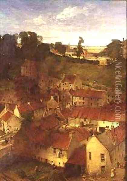 The Village of the Water of Leith from a Window in Rothesay Terrace Oil Painting - William Fettes Douglas
