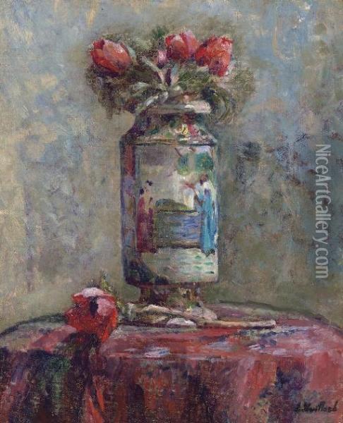 Anemones Dans Un Vase Chinois Oil Painting - Jean-Edouard Vuillard