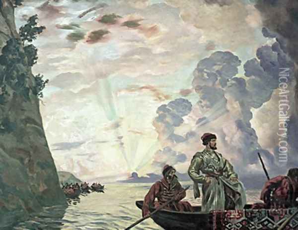 Stepan Razin Oil Painting - Boris Kustodiev