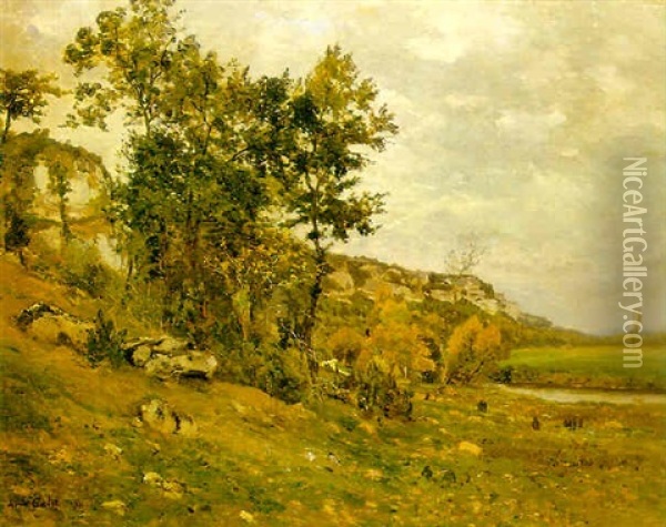 Paisaje De Dordogne Oil Painting - Louis Alexandre Cabie
