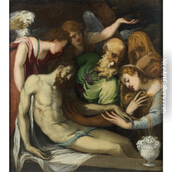 La Lamentation Sur Le Christ Mort Oil Painting - Andrea Schiavone