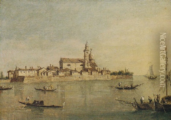 Venice, The Isola Della Certosa Oil Painting - Giacomo Guardi