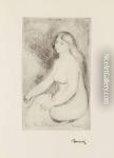 Baigneuse Assise Oil Painting - Pierre Auguste Renoir