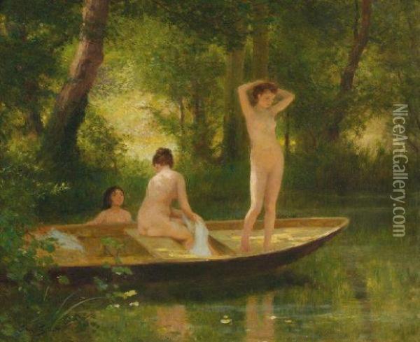 Les Baigneuses Oil Painting - Victor-Gabriel Gilbert