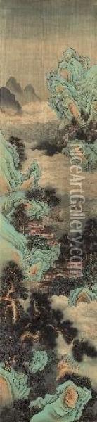 Ding Guanpeng (active 1742 -1754) Oil Painting - Ding Guanpeng