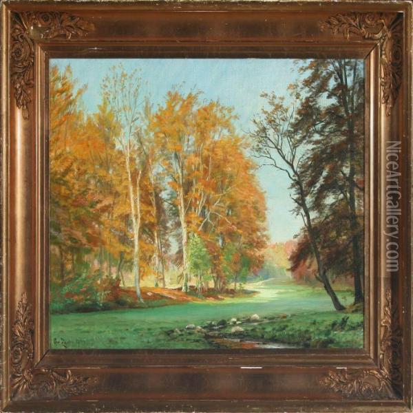 Scenery From Frederiksberg Oil Painting - Christian Zacho