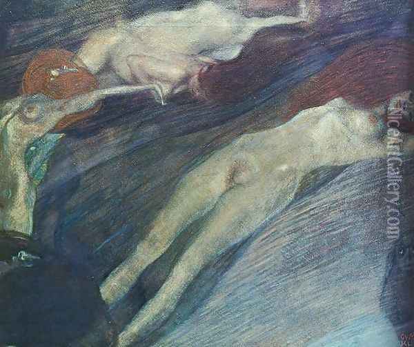 Moving Water I Oil Painting - Gustav Klimt
