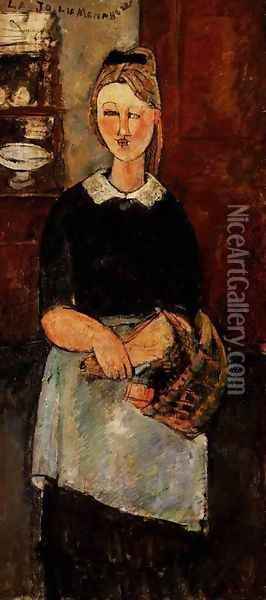 The Pretty Housewife Oil Painting - Amedeo Modigliani