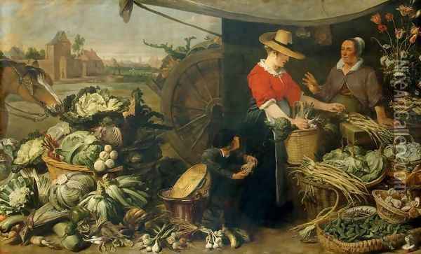 Fruit Stall Oil Painting - Frans Snyders