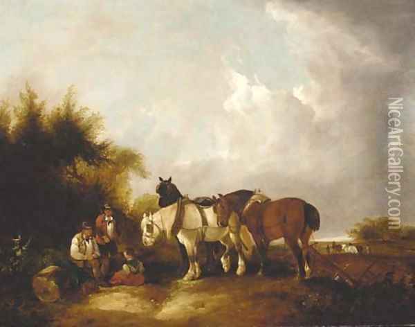 The plough team Oil Painting - William Joseph Shayer