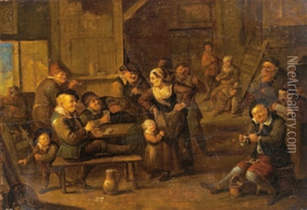 Zechende Bauern Im Wirtshaus Oil Painting - Jan Miense Molenaer