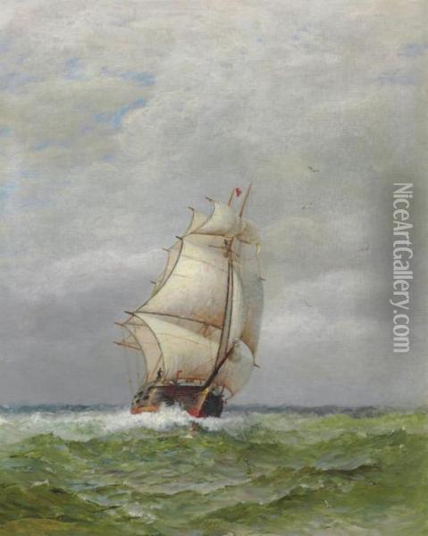 In Full Sail Oil Painting - James Gale Tyler
