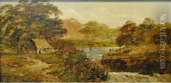 A Country Landscape Oil Painting - Theodore Hines