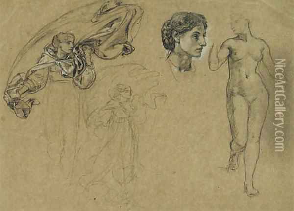 Studies of Michelangelo and Phidias Oil Painting - Sir Edward John Poynter