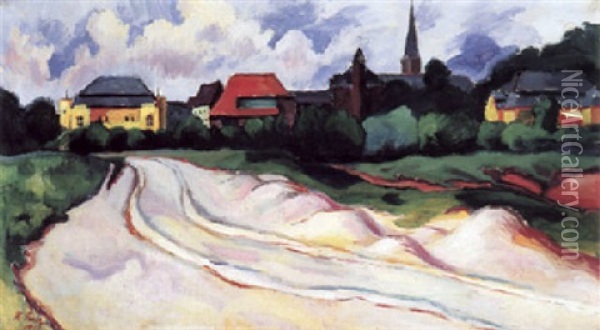 Weg Zum Dorf Oil Painting - Hans Thuar