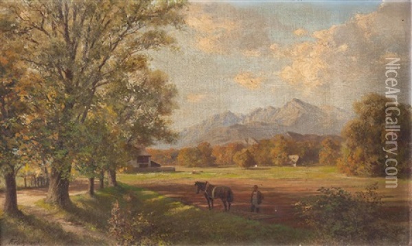 Sommer-landschaft Mit Staffage Sudlich Von Salzburg Oil Painting - Franz Kulstrunk