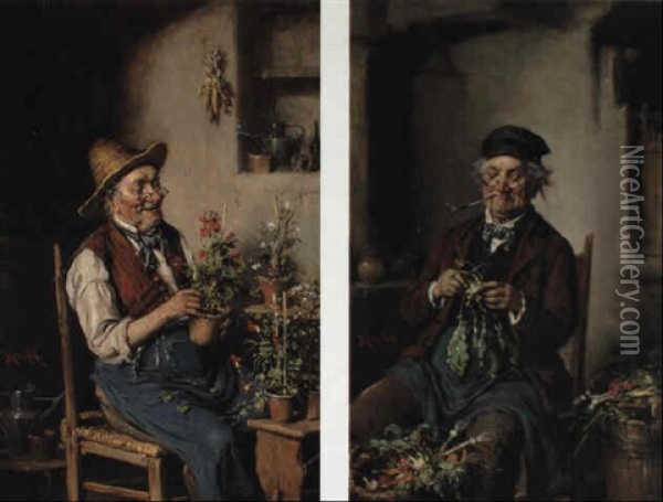 Der Blumenzuchter Oil Painting - Hermann Kern
