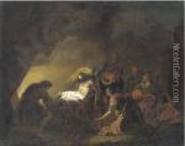 The Entombment Of Christ Oil Painting - Leonaert Bramer