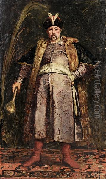 Portrait Of Ivan Mazepa Oil Painting - Sergei Sergeevich Solomko