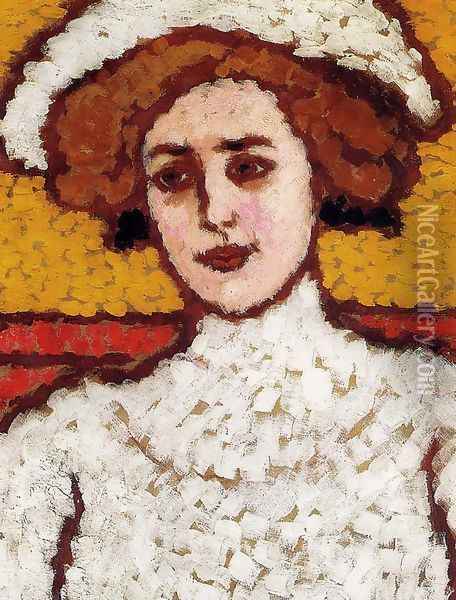 Zora in a Broad-Brimmed Hat Oil Painting - Jozsef Rippl-Ronai