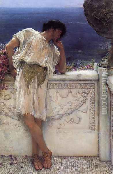 The Poet Gallus Dreaming Oil Painting - Sir Lawrence Alma-Tadema