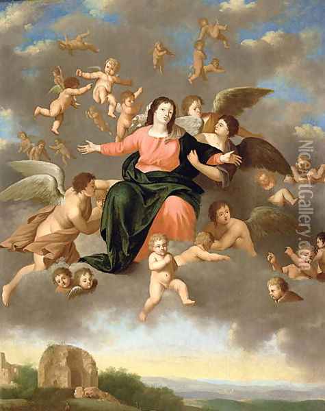 The Ascension of the Virgin Oil Painting - Daniel Vertangen