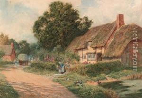 Waiting For The Haycart Oil Painting - Arthur Claude Strachan