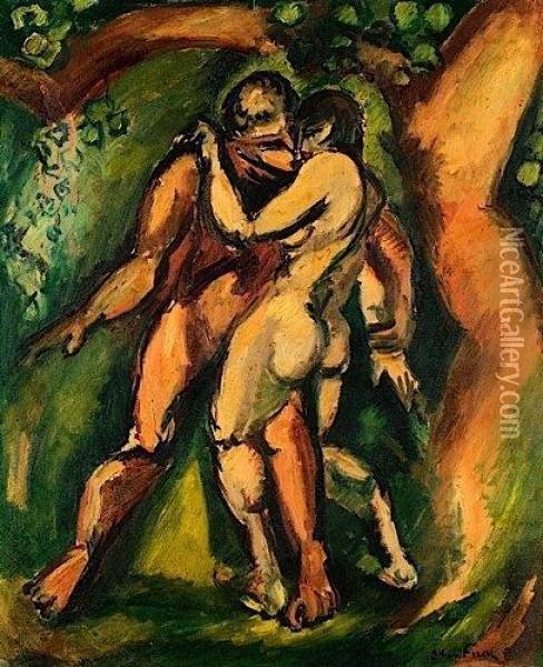 Adam Et Eve Oil Painting - Emile-Othon Friesz