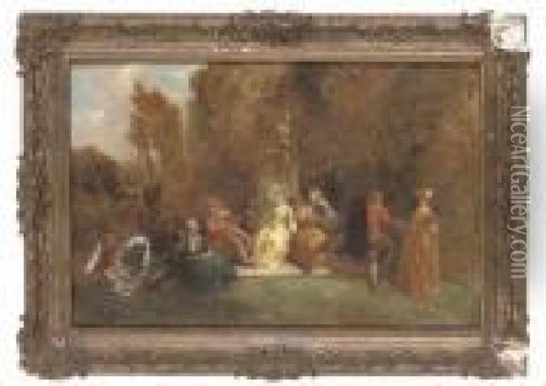 Fete Gallant Oil Painting - Charles Thomas Bale