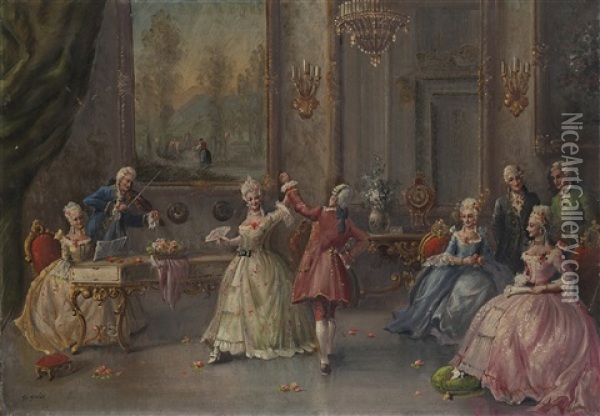Il Ballo Oil Painting - Giuseppe Guidi