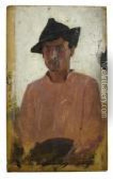 Boy With Hat Oil Painting - Henry Scott Tuke