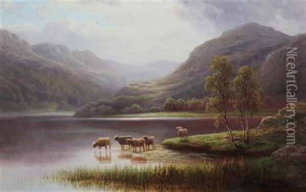 A Bit Of Derwentwater, Cumberland Oil Painting - William Mellor