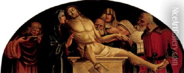 The Lamentation Oil Painting - Vicenzo (V. della Marca) Pagani