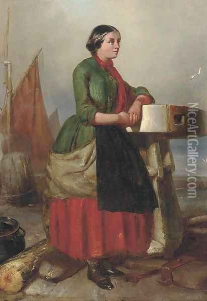 The fisherman's wife Oil Painting - George Chambers